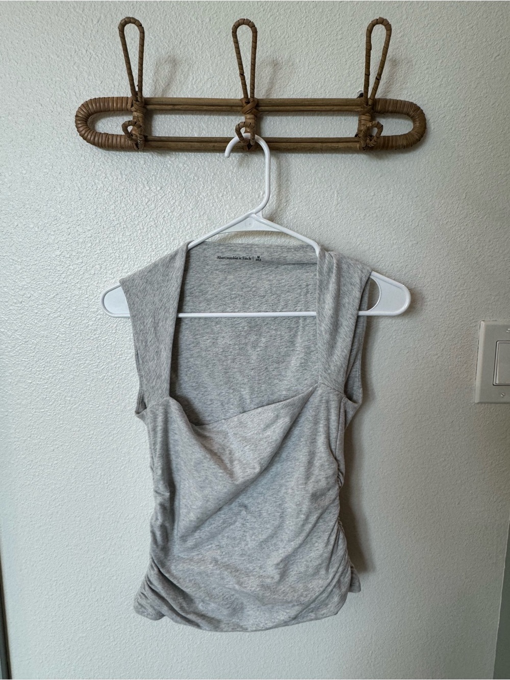 Abercrombie & Fitch Light Gray Sleeveless Draped Camisole